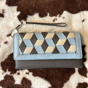 Henri Bendel blue wristlet wallet